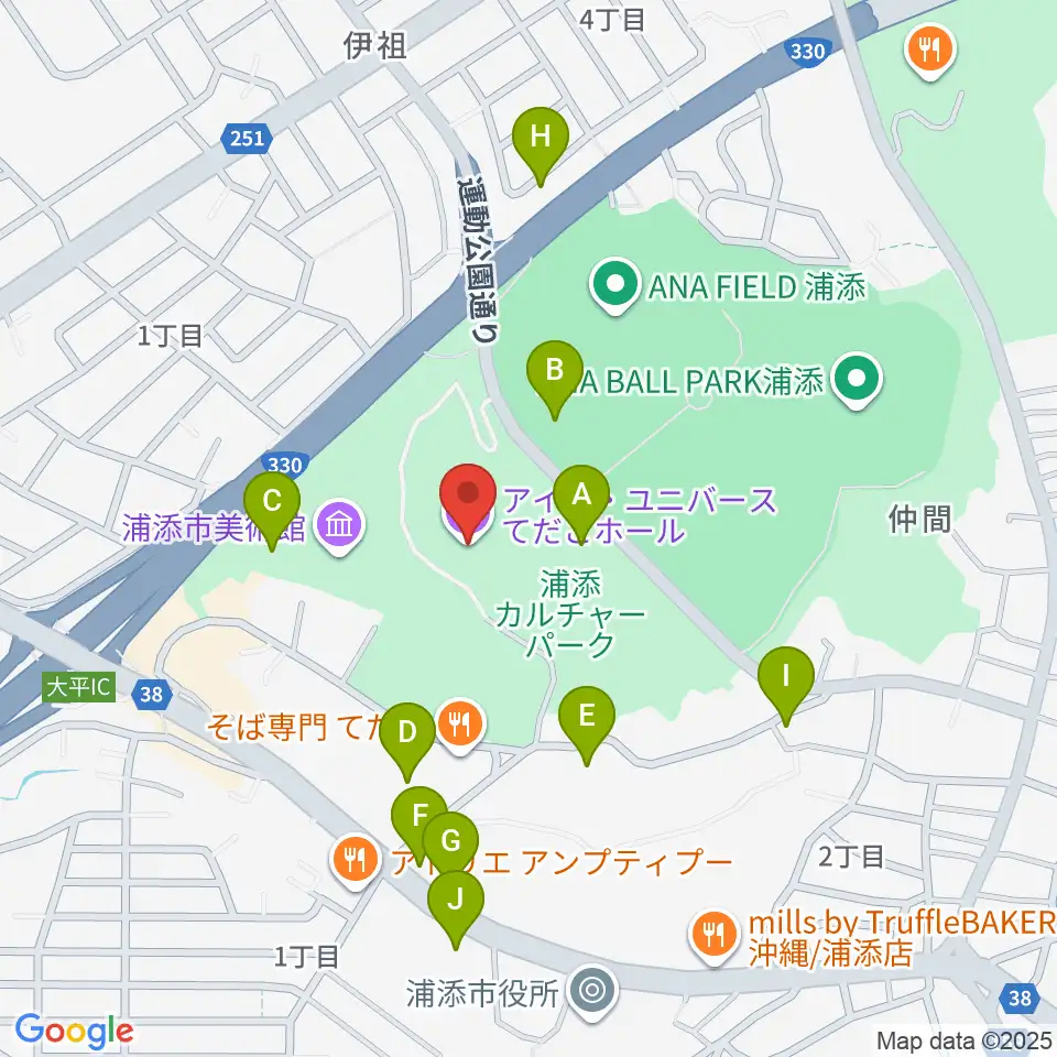 アイム・ユニバース てだこホール周辺の駐車場・コインパーキング一覧地図