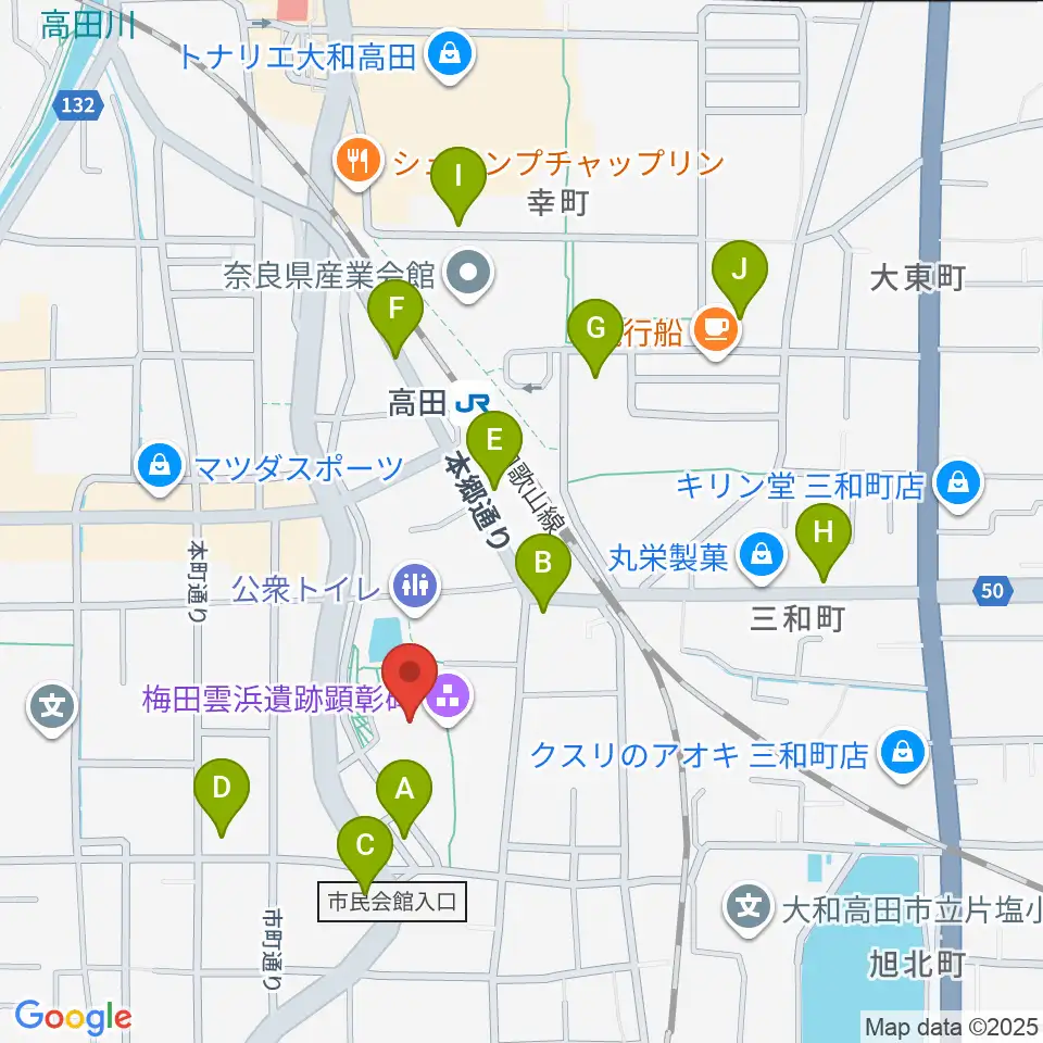 大和高田さざんかホール周辺の駐車場・コインパーキング一覧地図