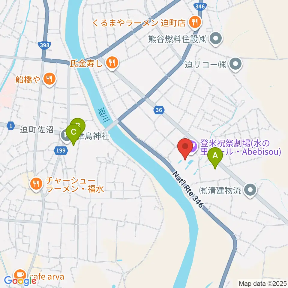 登米祝祭劇場 水の里ホール・Abebisou周辺の駐車場・コインパーキング一覧地図