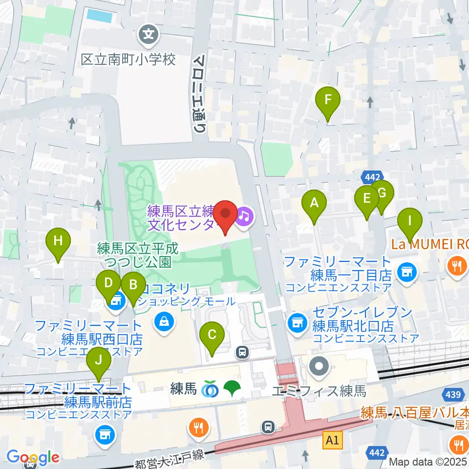 練馬文化センター周辺の駐車場・コインパーキング一覧地図
