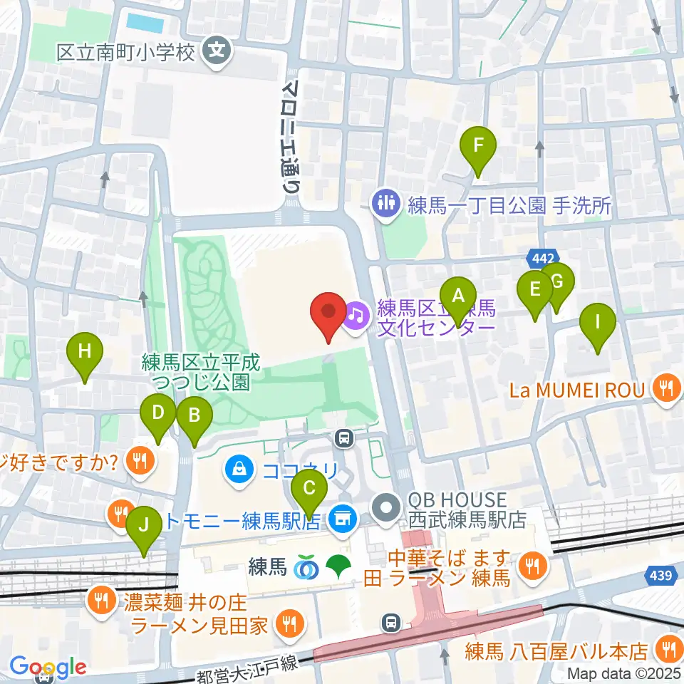 練馬文化センター周辺の駐車場・コインパーキング一覧地図