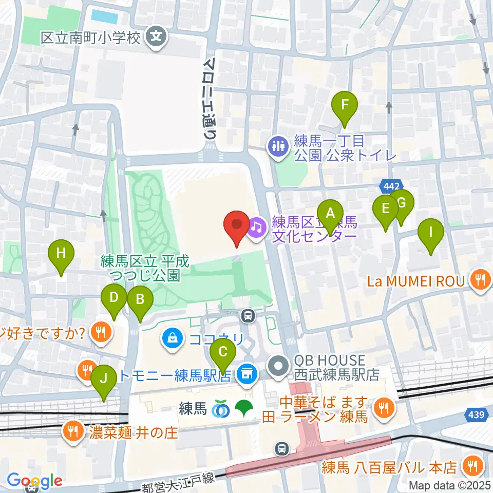 練馬文化センター周辺の駐車場・コインパーキング一覧地図