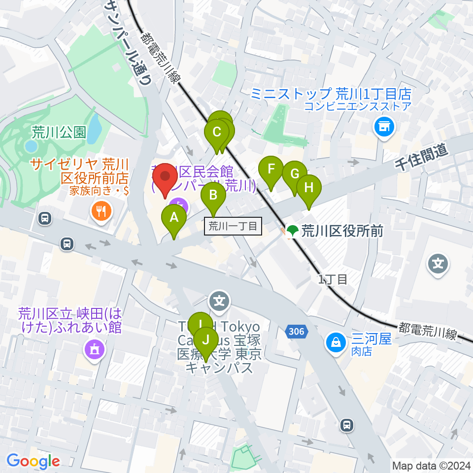 サンパール荒川周辺の駐車場・コインパーキング一覧地図