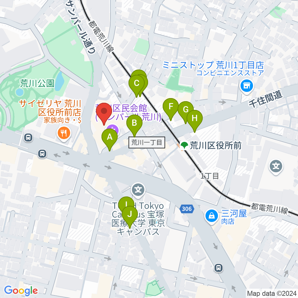 サンパール荒川周辺の駐車場・コインパーキング一覧地図