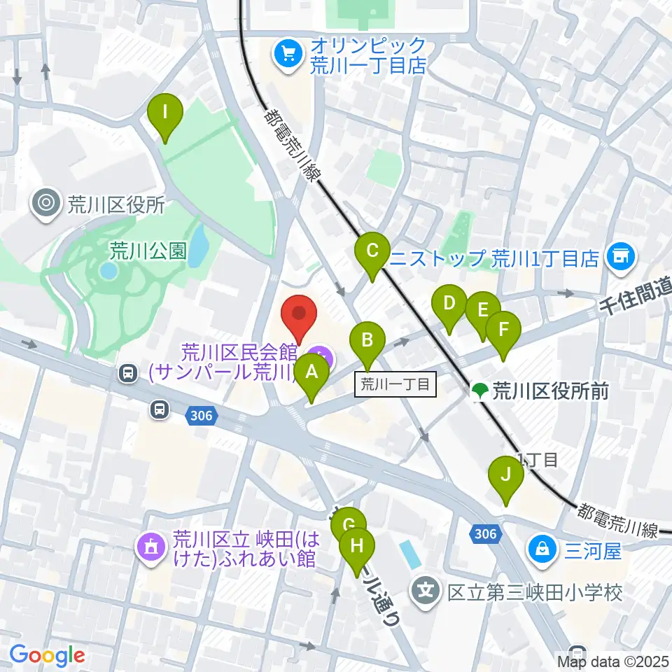 サンパール荒川周辺の駐車場・コインパーキング一覧地図