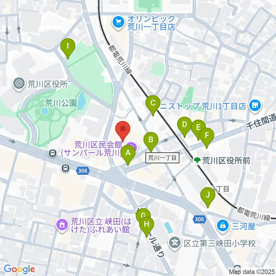 サンパール荒川周辺の駐車場・コインパーキング一覧地図