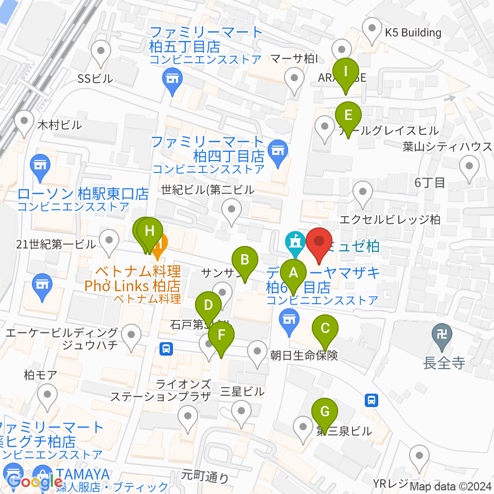 アミュゼ柏周辺の駐車場・コインパーキング一覧地図