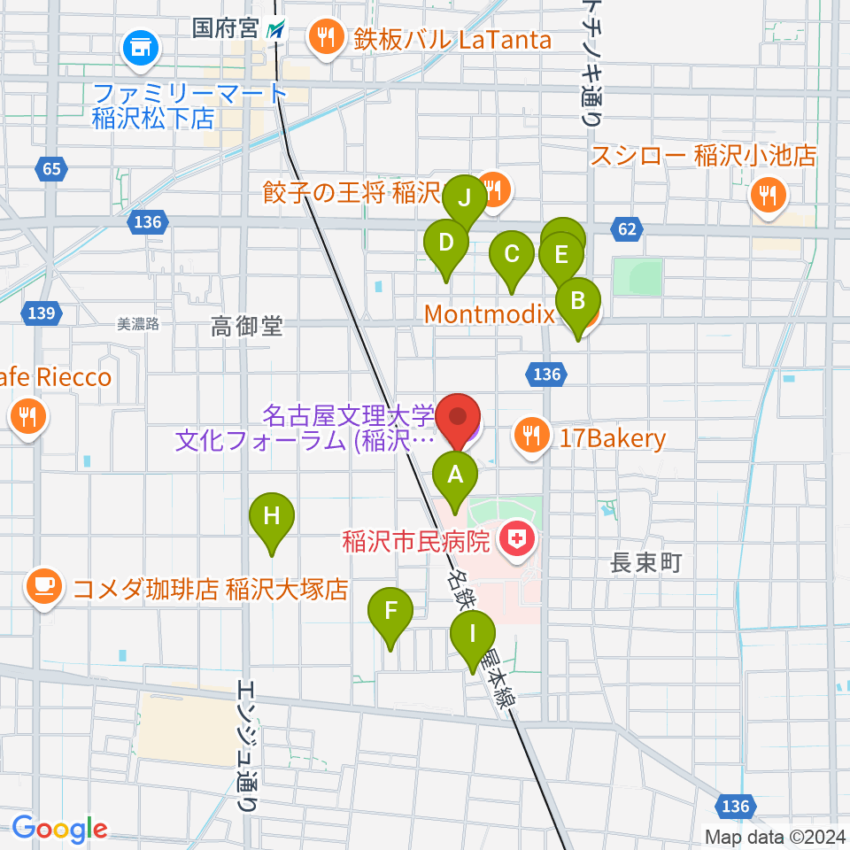 名古屋文理大学文化フォーラム周辺の駐車場・コインパーキング一覧地図