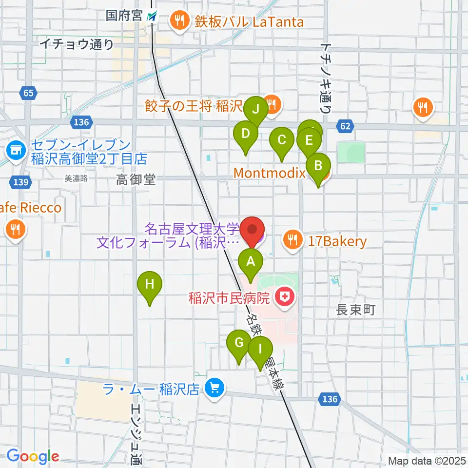 名古屋文理大学文化フォーラム周辺の駐車場・コインパーキング一覧地図