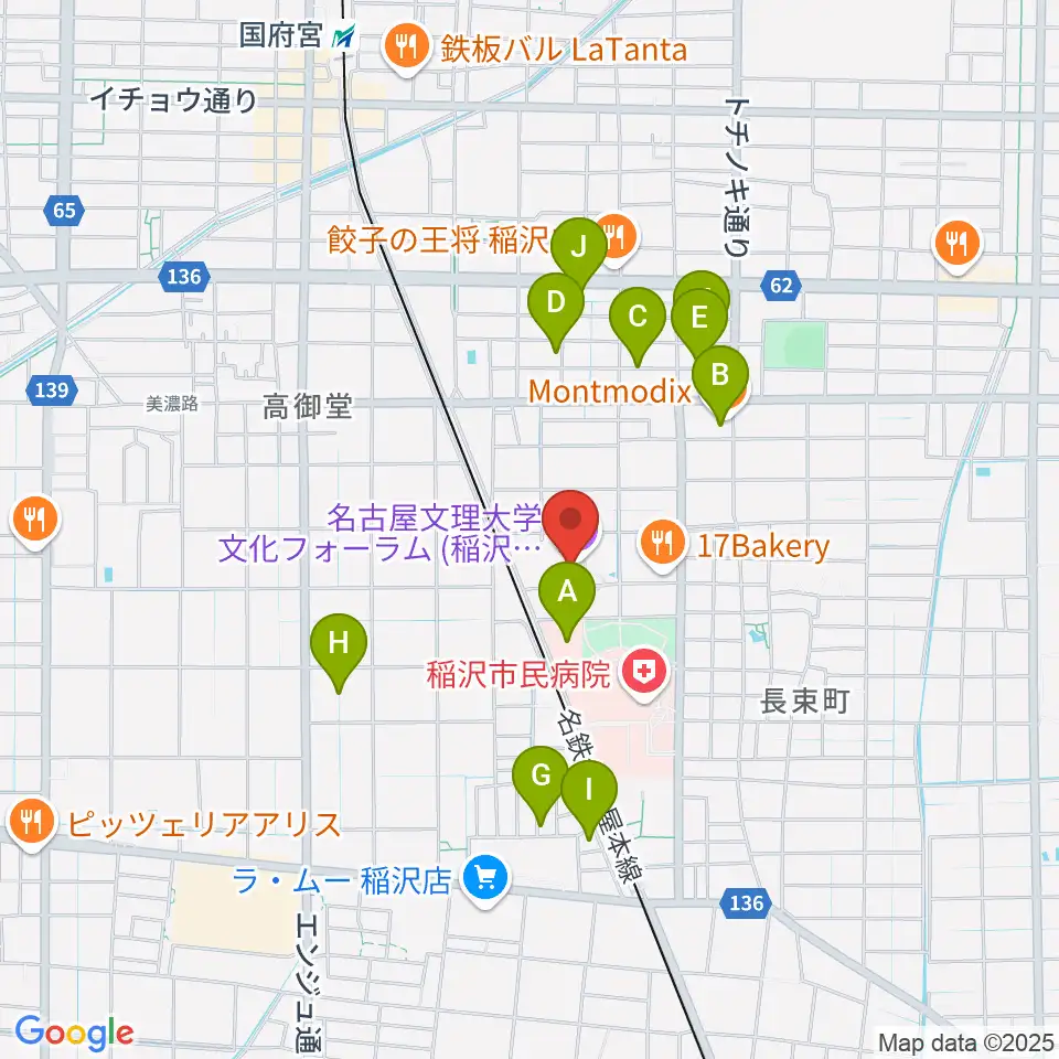 名古屋文理大学文化フォーラム周辺の駐車場・コインパーキング一覧地図