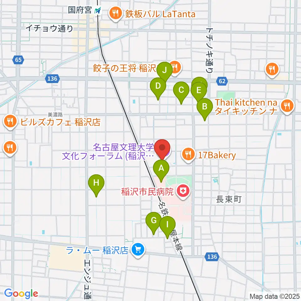 名古屋文理大学文化フォーラム周辺の駐車場・コインパーキング一覧地図
