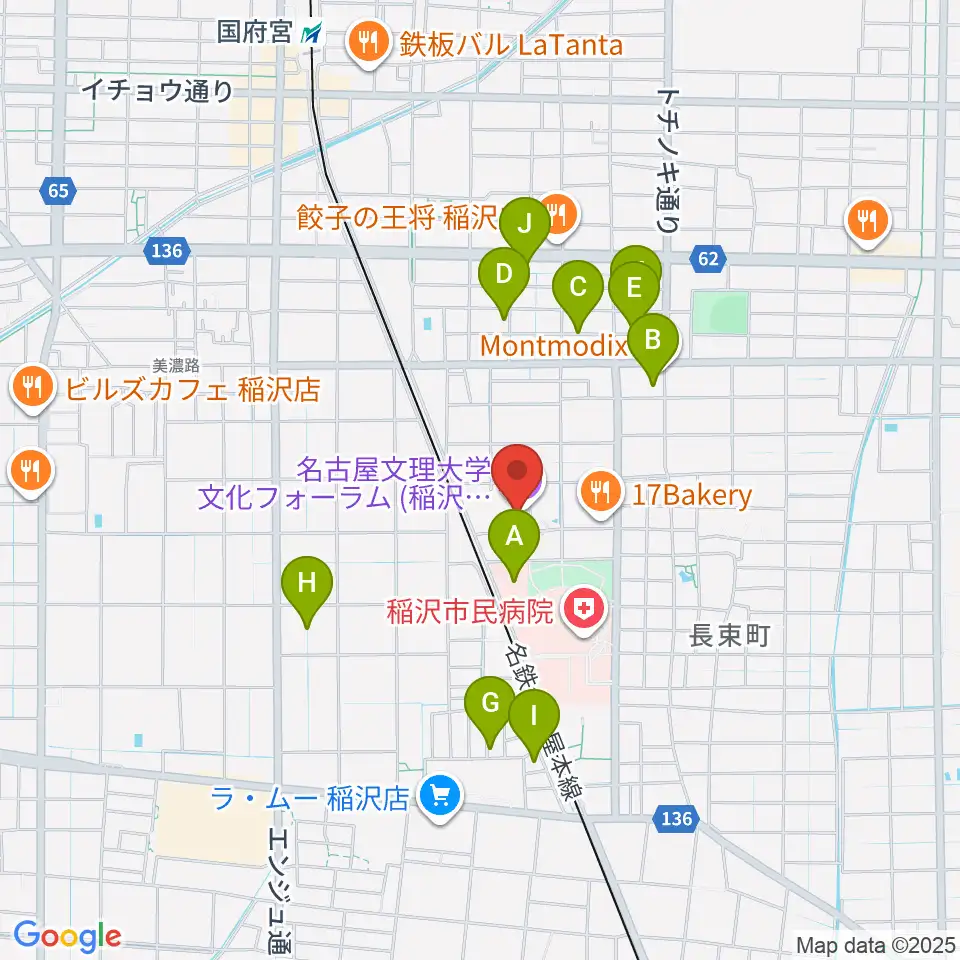 名古屋文理大学文化フォーラム周辺の駐車場・コインパーキング一覧地図