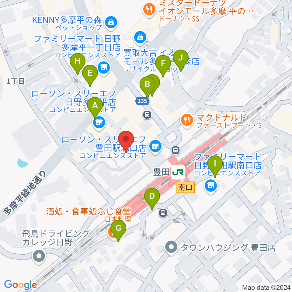 ひの市民活動支援センター周辺の駐車場・コインパーキング一覧地図