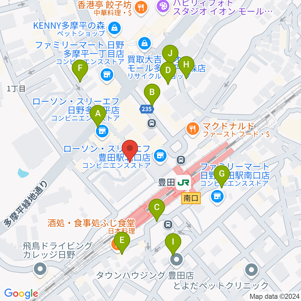 ひの市民活動支援センター周辺の駐車場・コインパーキング一覧地図