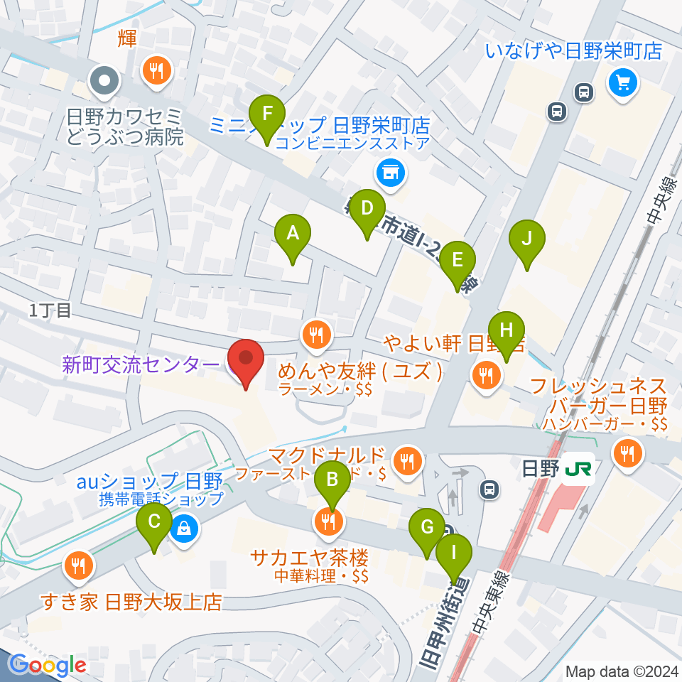 新町交流センター周辺の駐車場・コインパーキング一覧地図