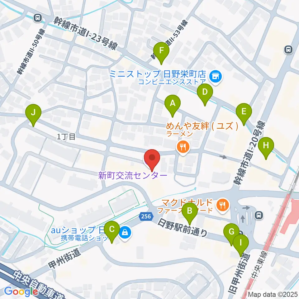 新町交流センター周辺の駐車場・コインパーキング一覧地図