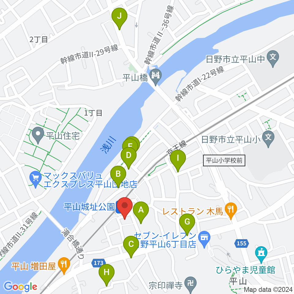 日野市平山交流センター周辺の駐車場・コインパーキング一覧地図