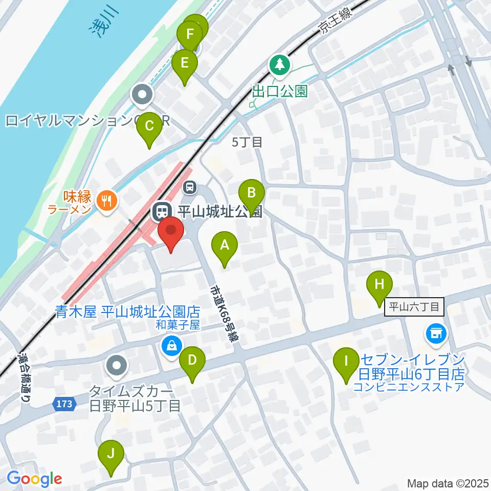 日野市平山交流センター周辺の駐車場・コインパーキング一覧地図