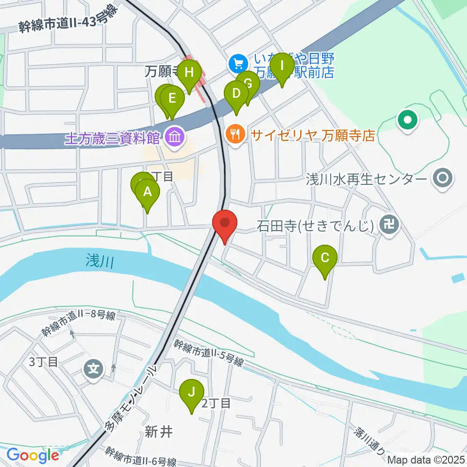 日野市東部会館周辺の駐車場・コインパーキング一覧地図