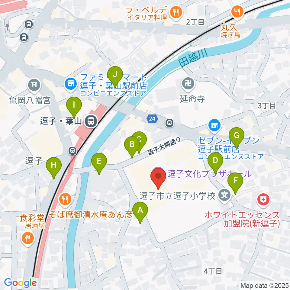 逗子文化プラザホール周辺の駐車場・コインパーキング一覧地図