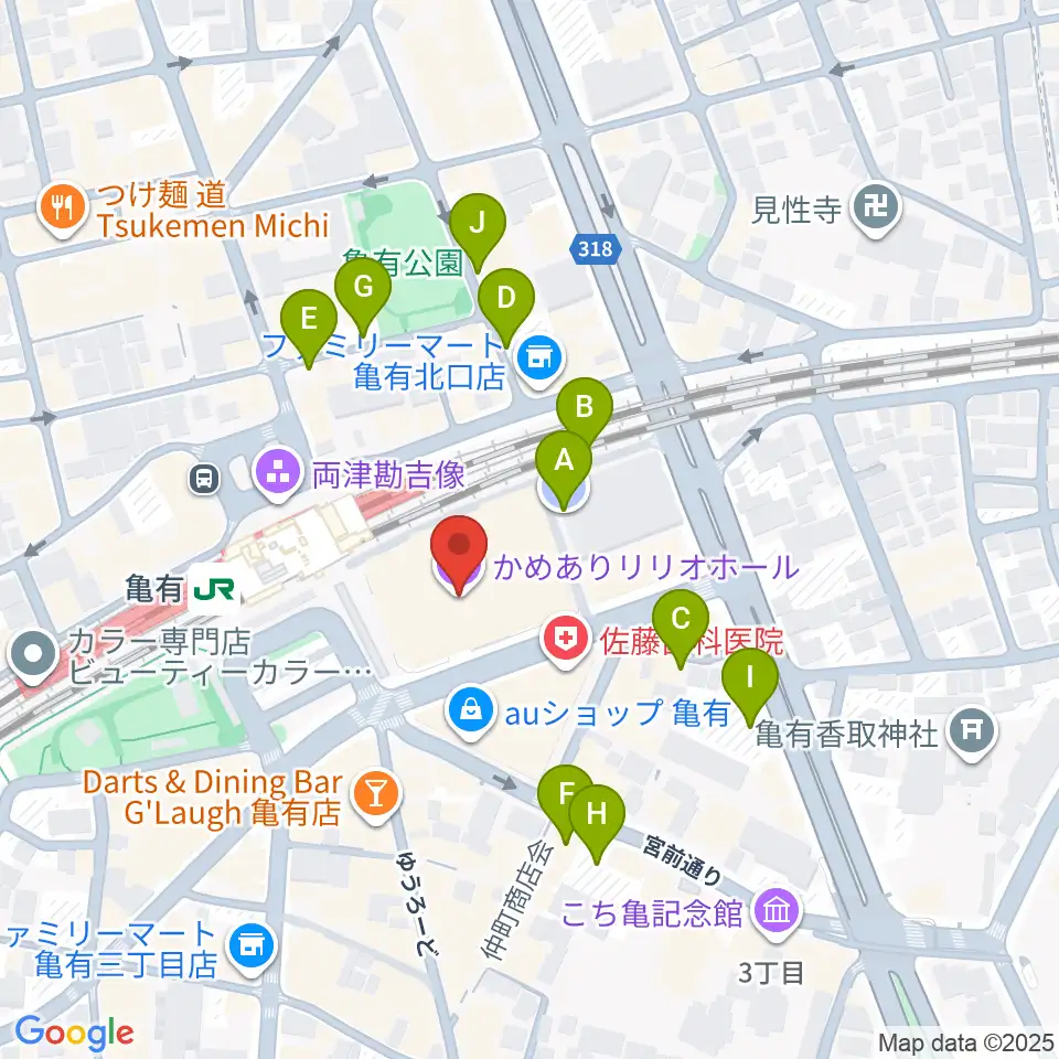 かめありリリオホール周辺の駐車場・コインパーキング一覧地図