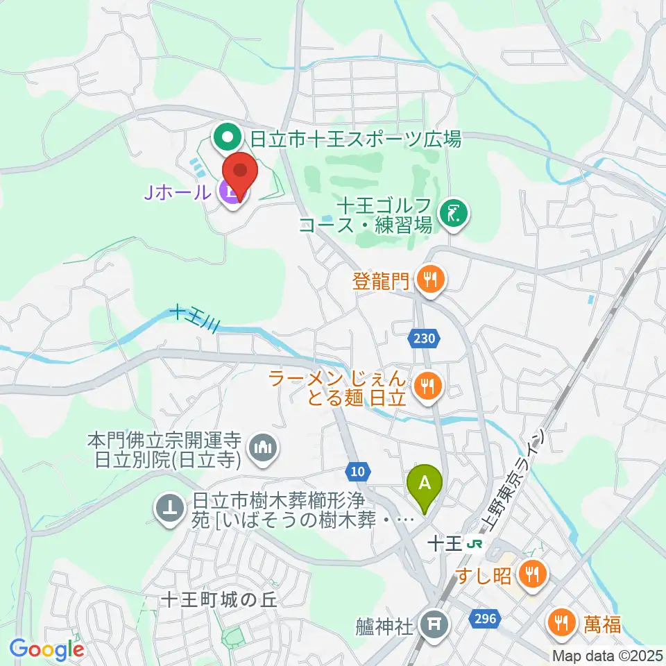 ゆうゆう十王・Jホール周辺の駐車場・コインパーキング一覧地図