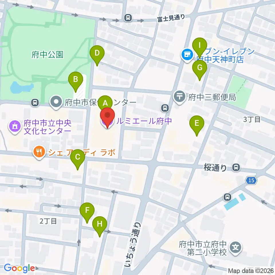 ルミエール府中 周辺の駐車場 コインパーキング一覧マップ