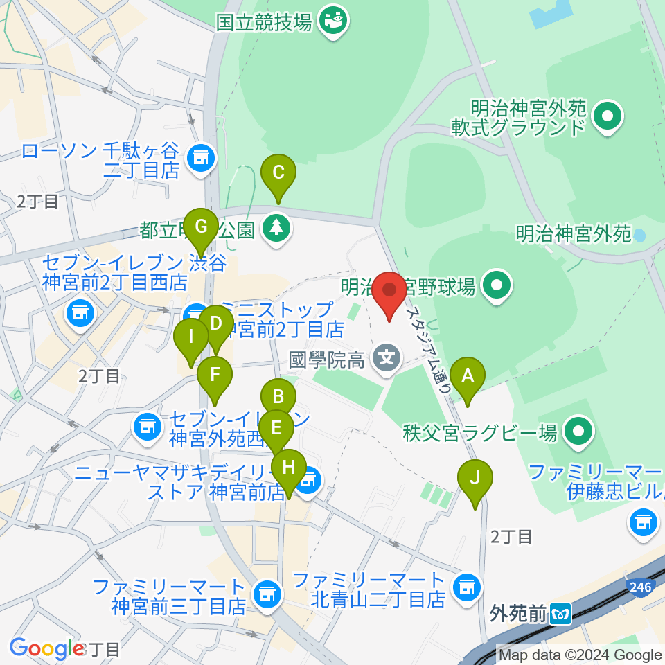 日本青年館ホール周辺の駐車場・コインパーキング一覧地図