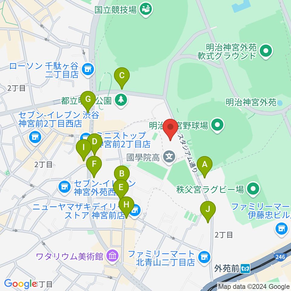 日本青年館ホール周辺の駐車場・コインパーキング一覧地図