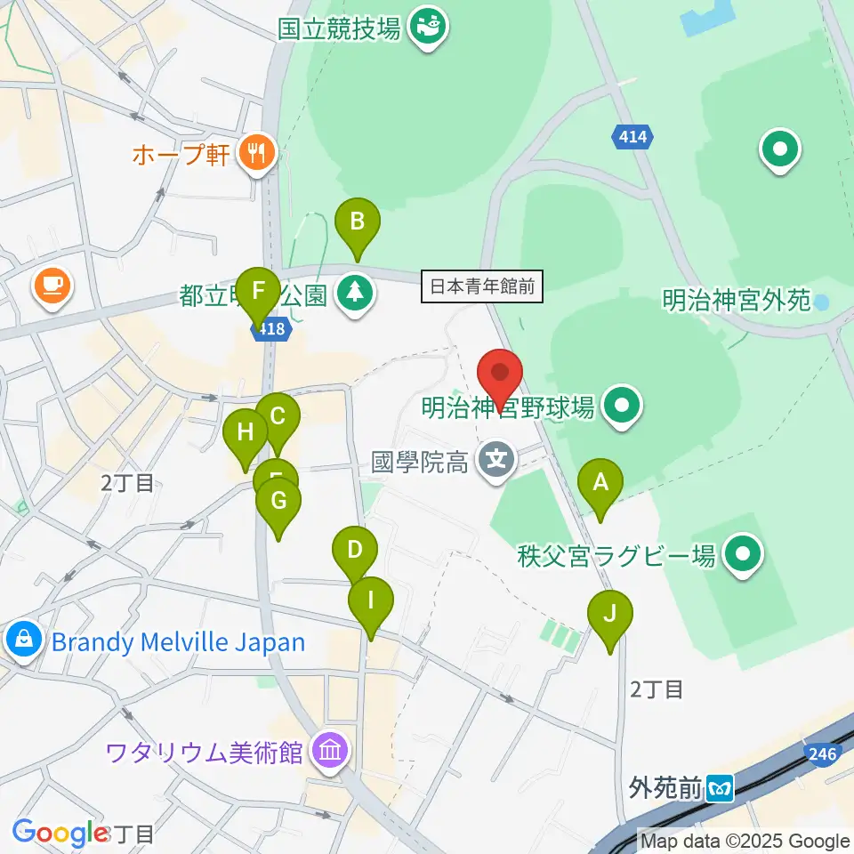 日本青年館ホール周辺の駐車場・コインパーキング一覧地図