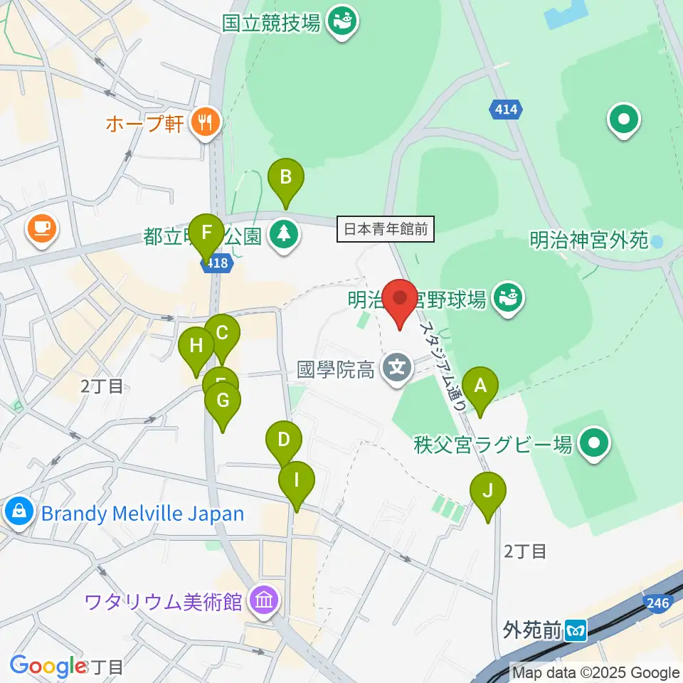 日本青年館ホール周辺の駐車場・コインパーキング一覧地図