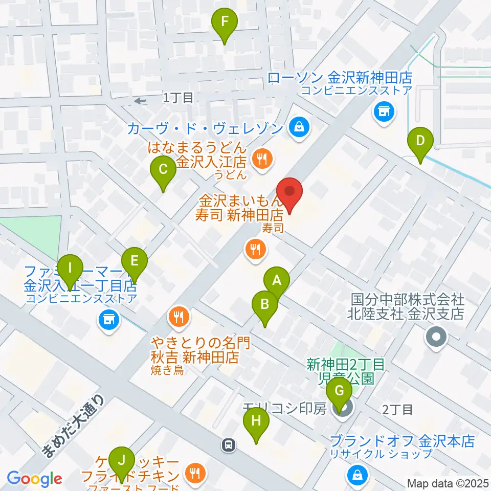 北陸楽器周辺の駐車場・コインパーキング一覧地図