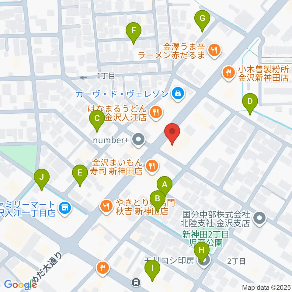 北陸楽器周辺の駐車場・コインパーキング一覧地図