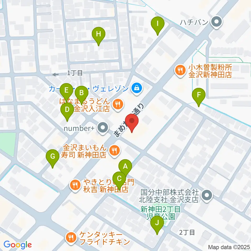 北陸楽器周辺の駐車場・コインパーキング一覧地図