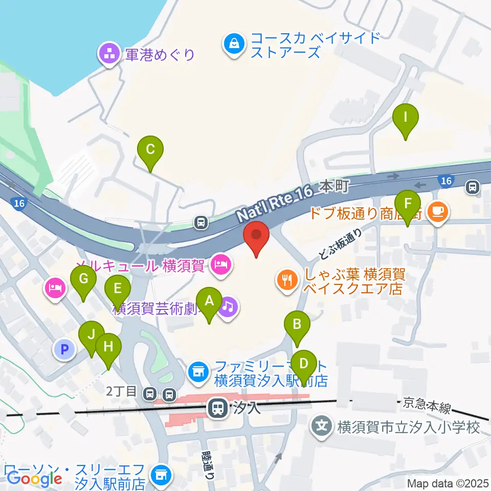 横須賀芸術劇場周辺の駐車場・コインパーキング一覧地図