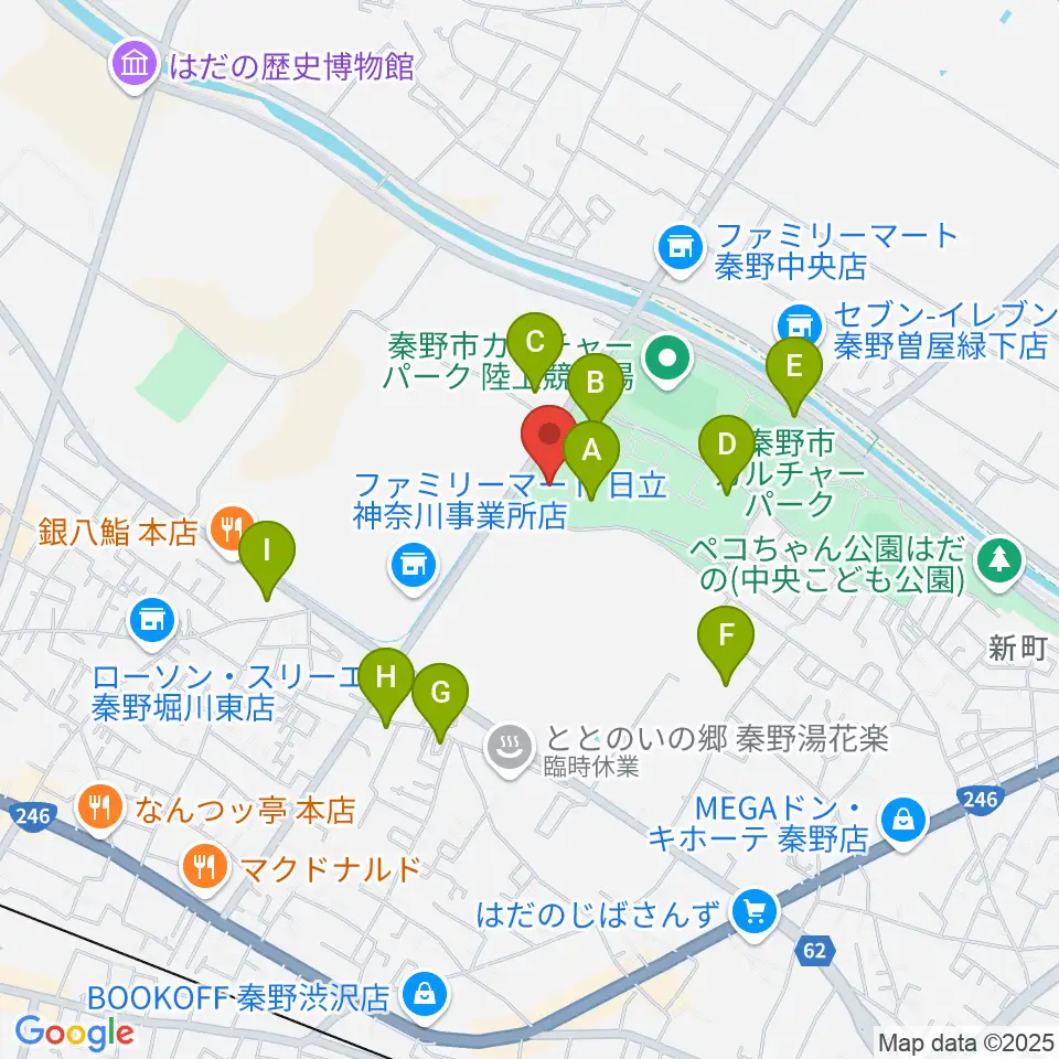 クアーズテック秦野カルチャーホール周辺の駐車場・コインパーキング一覧地図