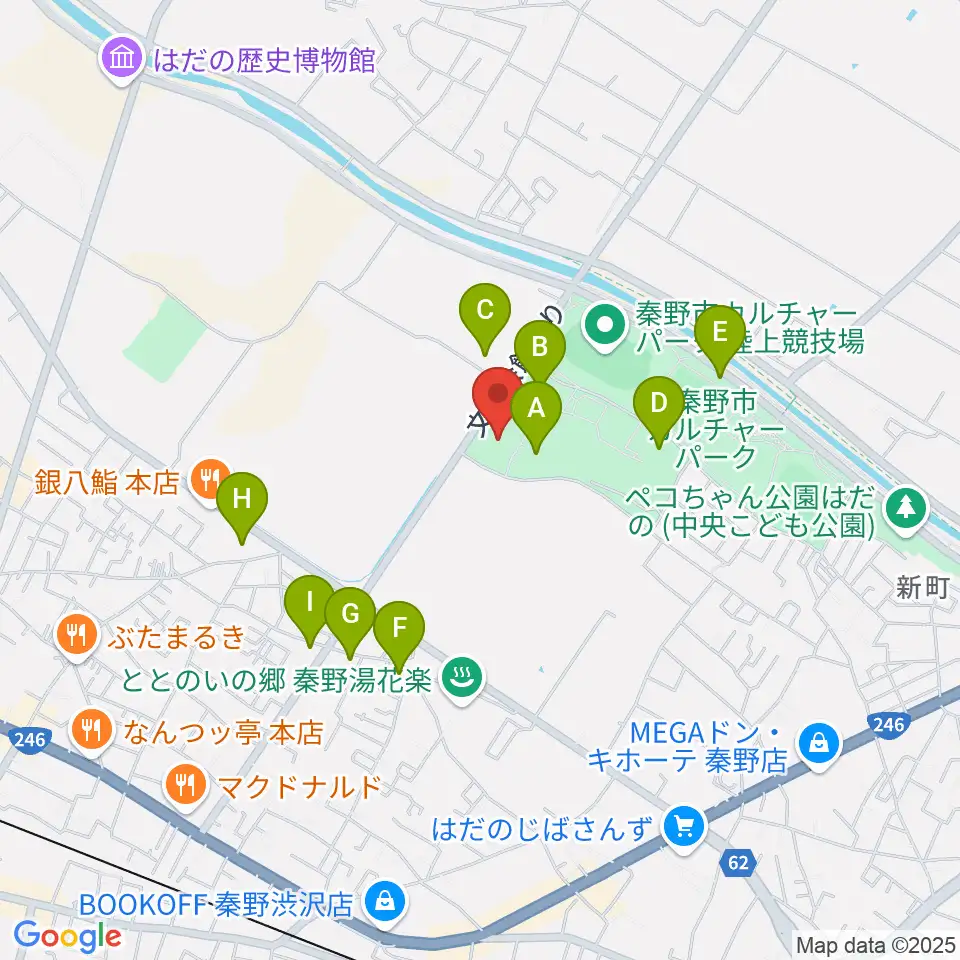 クアーズテック秦野カルチャーホール周辺の駐車場・コインパーキング一覧地図