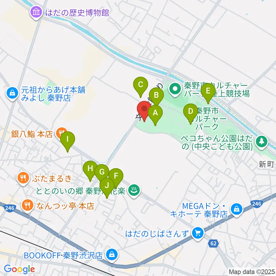クアーズテック秦野カルチャーホール周辺の駐車場・コインパーキング一覧地図