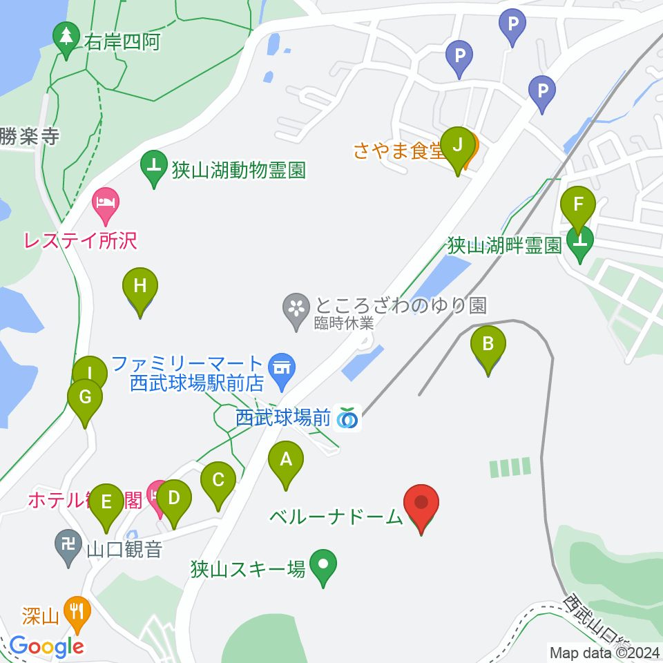 ベルーナドーム周辺の駐車場・コインパーキング一覧地図