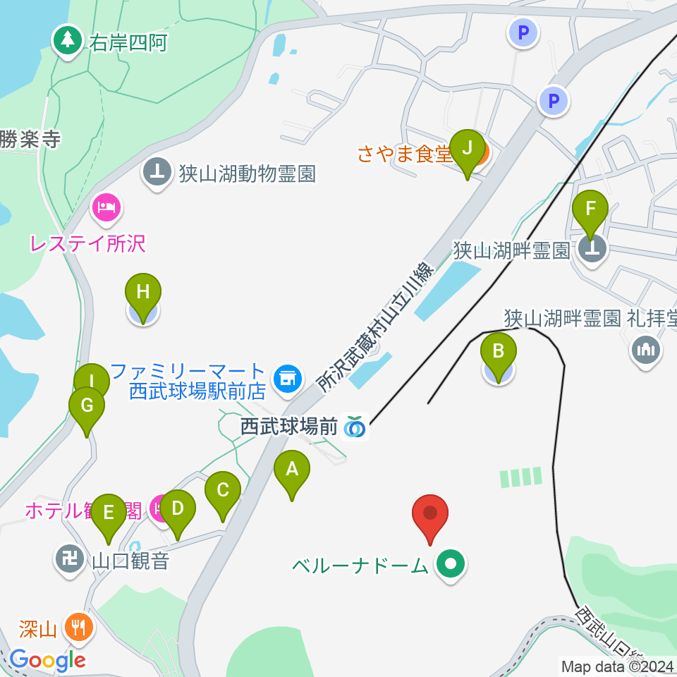 ベルーナドーム周辺の駐車場・コインパーキング一覧地図