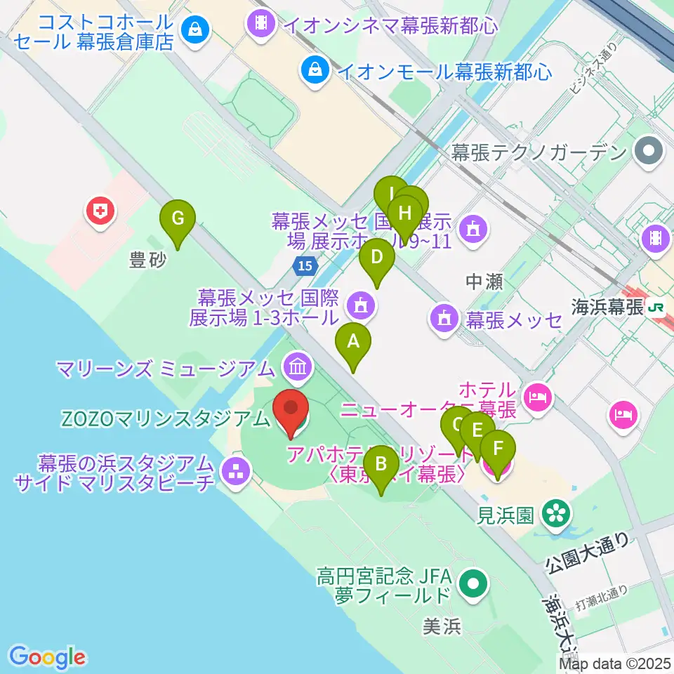 ZOZOマリンスタジアム周辺の駐車場・コインパーキング一覧地図