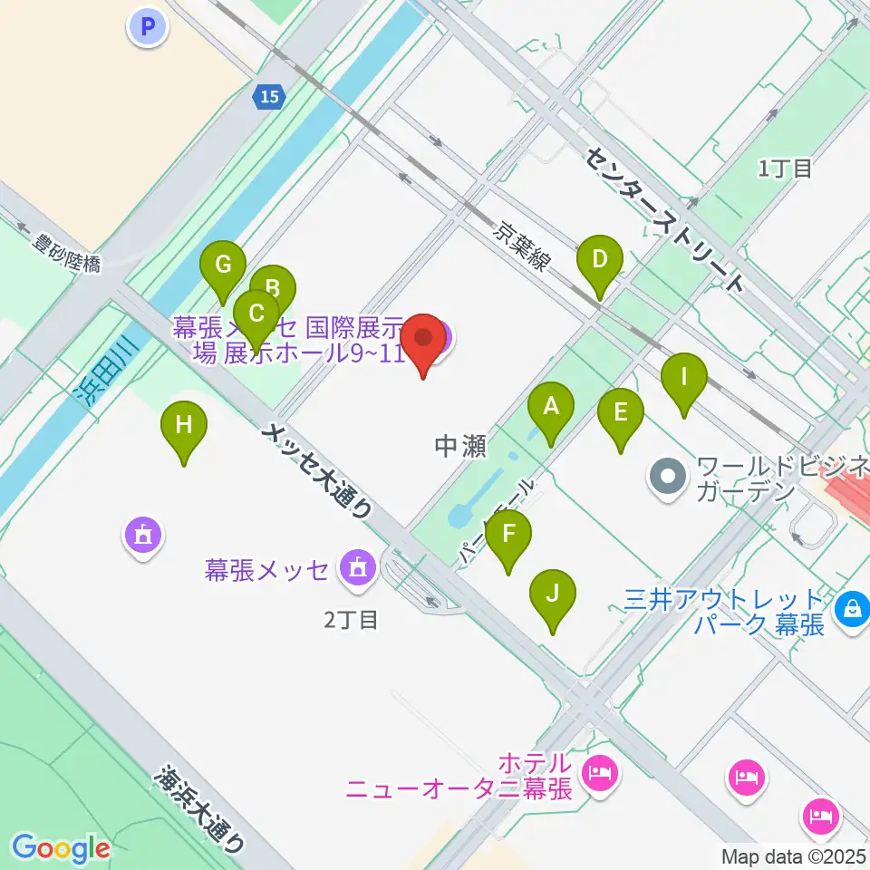 幕張メッセ 国際展示場9-11ホール周辺の駐車場・コインパーキング一覧地図