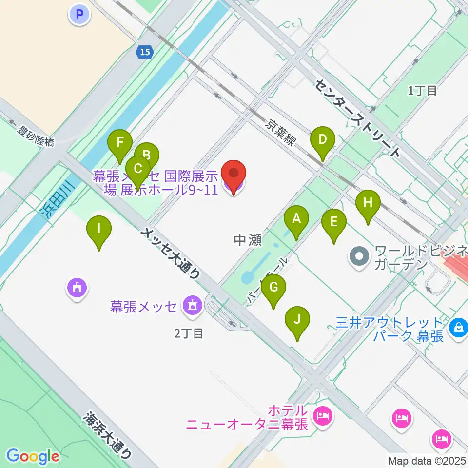 幕張メッセ 国際展示場9-11ホール周辺の駐車場・コインパーキング一覧地図