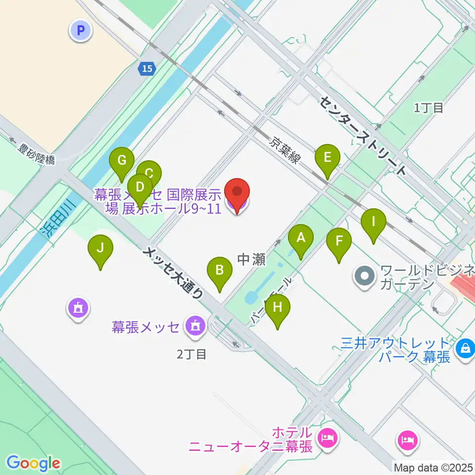幕張メッセ 国際展示場9-11ホール周辺の駐車場・コインパーキング一覧地図