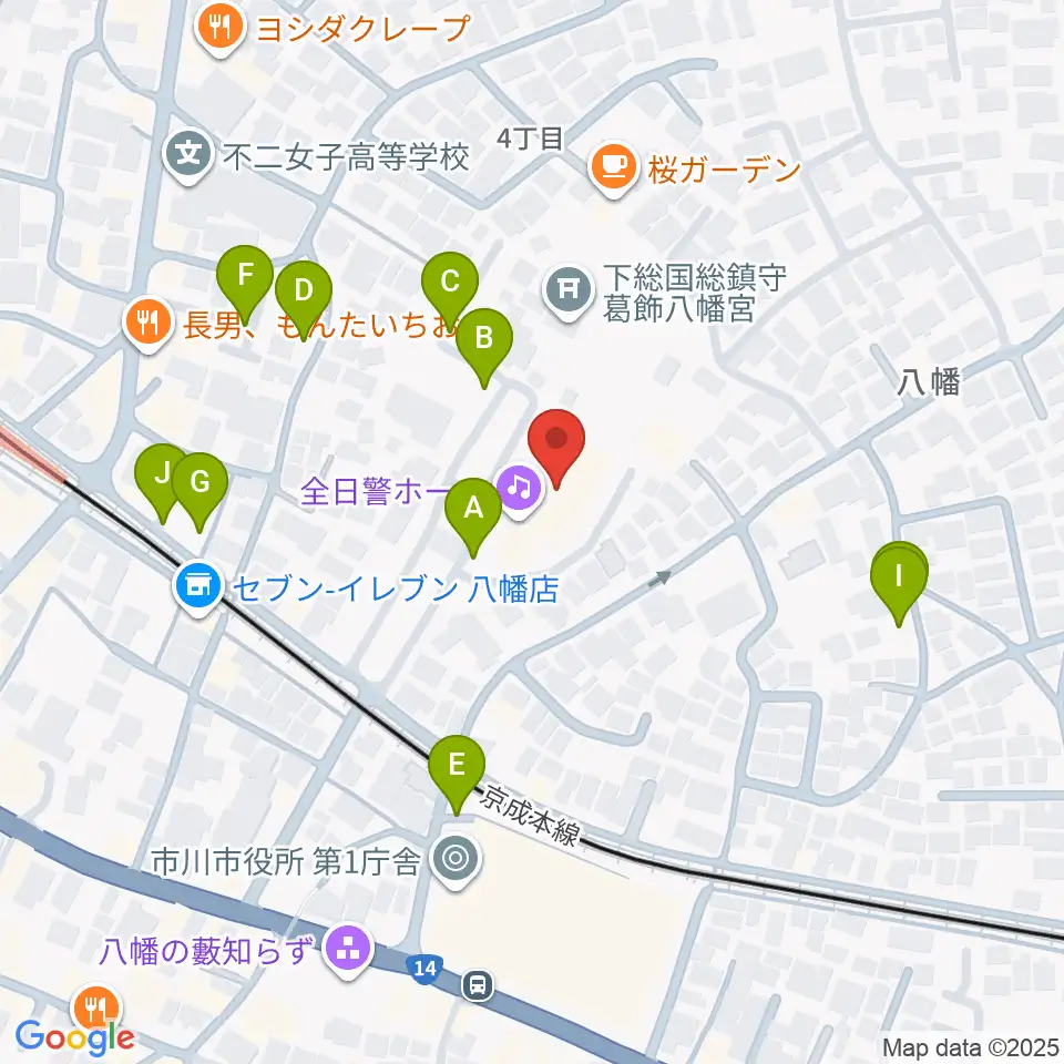 全日警ホール周辺の駐車場・コインパーキング一覧地図
