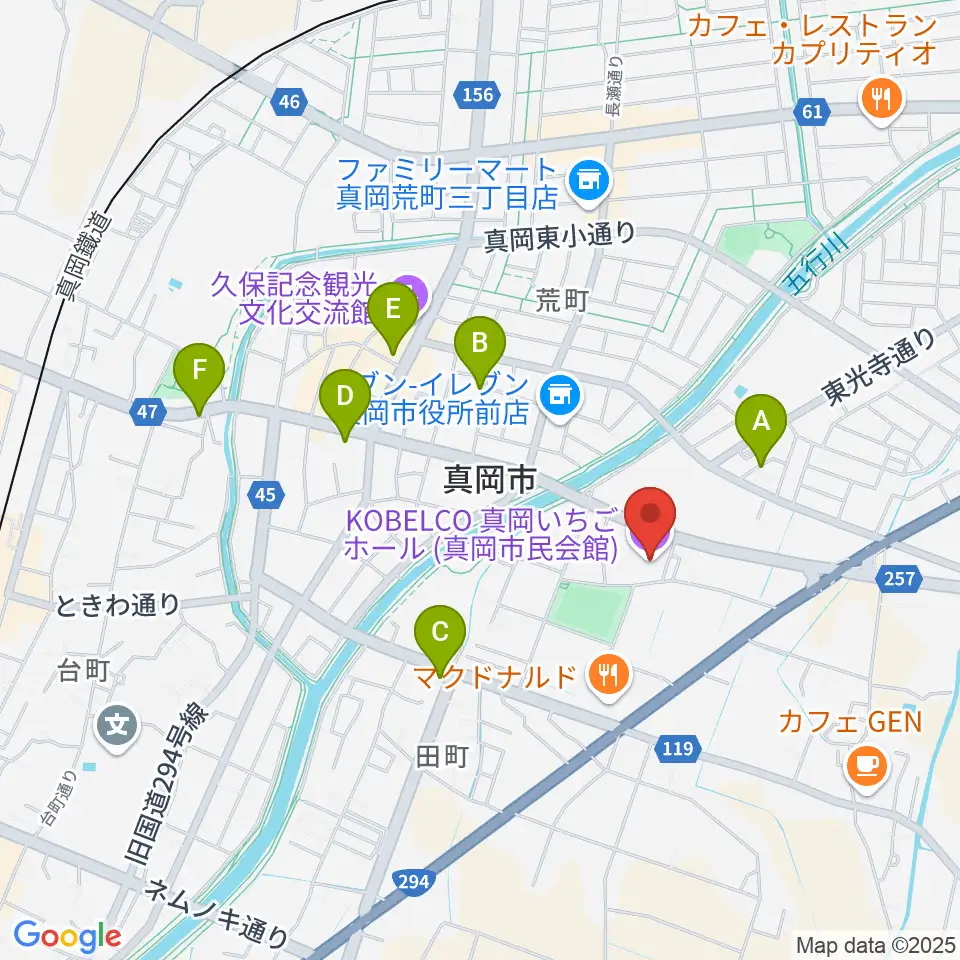 KOBELCO真岡いちごホール周辺の駐車場・コインパーキング一覧地図