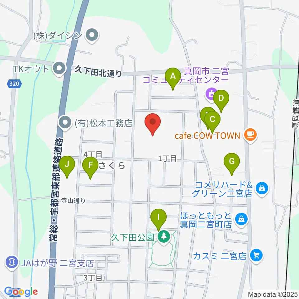 にのみやとちおとめホール 真岡市生涯学習館周辺の駐車場・コインパーキング一覧地図