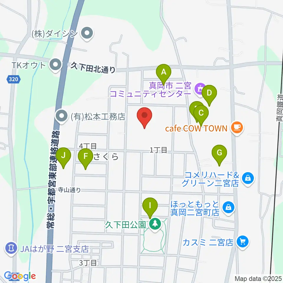 にのみやとちおとめホール 真岡市生涯学習館周辺の駐車場・コインパーキング一覧地図
