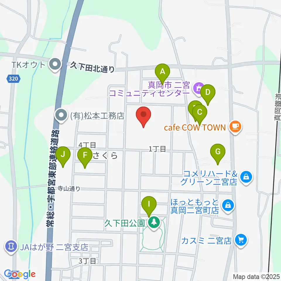 にのみやとちおとめホール 真岡市生涯学習館周辺の駐車場・コインパーキング一覧地図