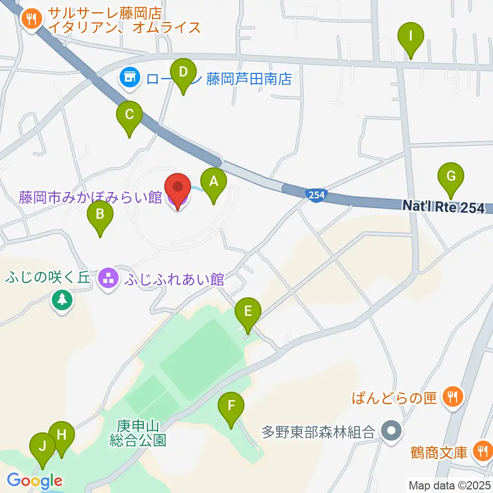 藤岡市みかぼみらい館周辺の駐車場・コインパーキング一覧地図